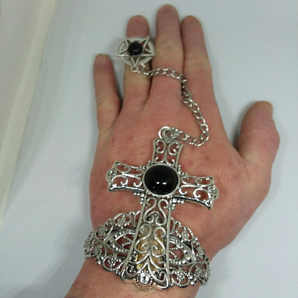 Inverted cross bracelet & pentacle ring. - Picture 2 of 2